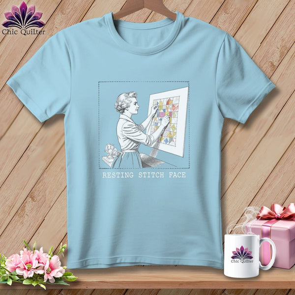 MyDesigns Physical Item S / Chambray El-Seam--Nor Roosevelt - Resting Stitch Face ~ Premium Tee