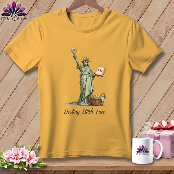 MyDesigns Physical Item S / Citrus Quilter of Liberty - Resting Stitch Face ~ Premium Tee