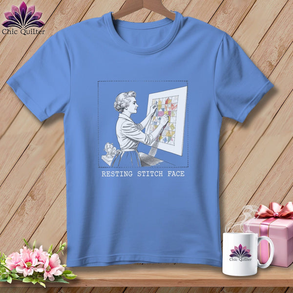 MyDesigns Physical Item S / Flo Blue El-Seam--Nor Roosevelt - Resting Stitch Face ~ Premium Tee
