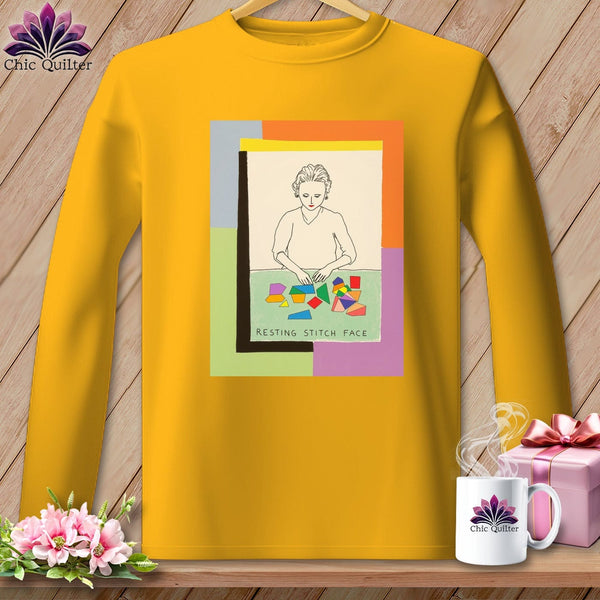 MyDesigns Physical Item S / Gold Sew-Nia Delaunay - Resting Stitch Face ~ Long Sleeve Tee