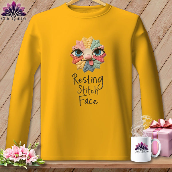 MyDesigns Physical Item S / Gold Tongue - Resting Stitch Face ~ Long Sleeve Tee