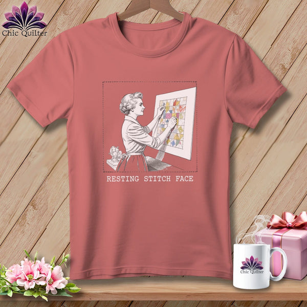 MyDesigns Physical Item S / Heather Mauve El-Seam--Nor Roosevelt - Resting Stitch Face ~ Relaxed Fit Tee