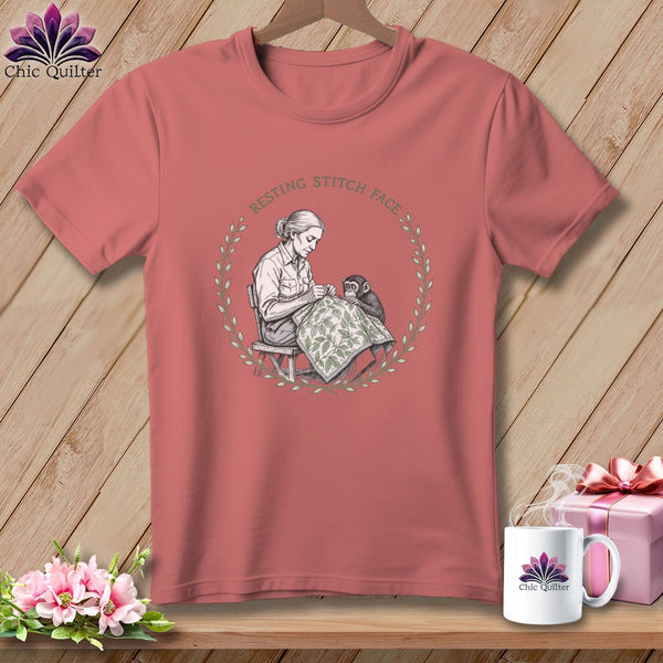 MyDesigns Physical Item S / Heather Mauve Jane Good-stitch - Resting Stitch Face ~ Relaxed Fit Tee