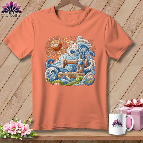 MyDesigns Physical Item S / Heather Sunset Breezy Quilting ~ Relaxed Fit Tee