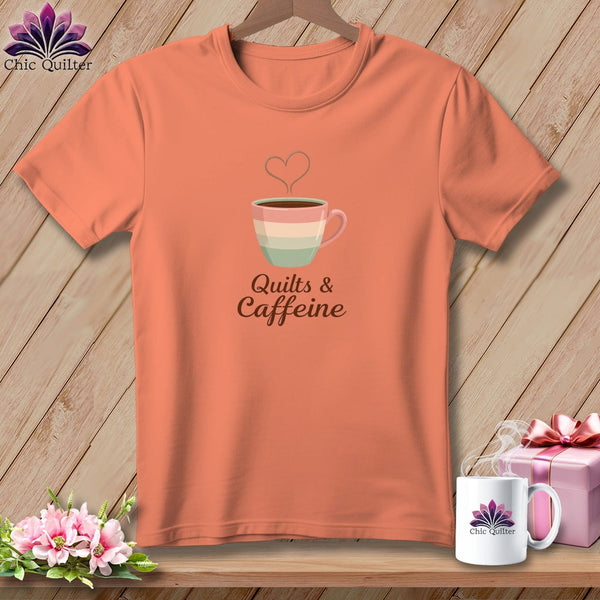 MyDesigns Physical Item S / Heather Sunset Cozy Quilter Mug ~ Relaxed Fit Tee