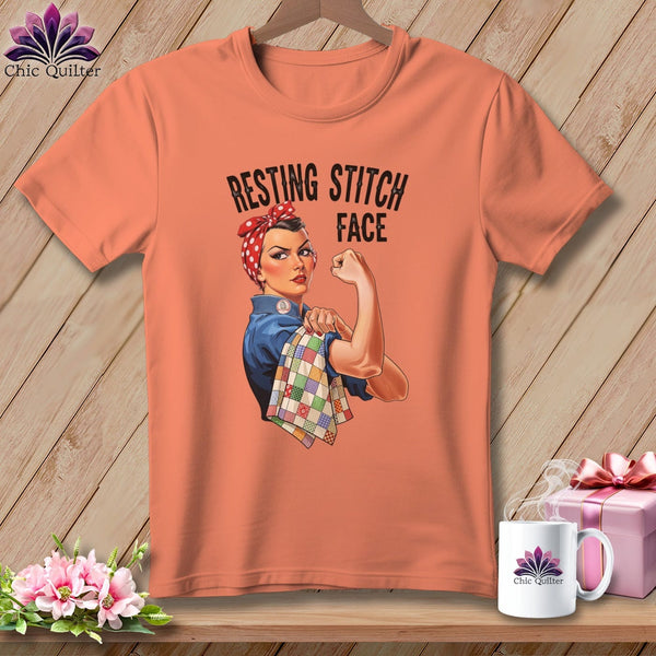 MyDesigns Physical Item S / Heather Sunset Rosie the Binder - Resting Stitch Face ~ Relaxed Fit Tee