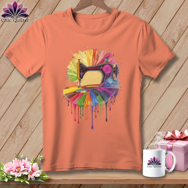 MyDesigns Physical Item S / Heather Sunset Splahsed Stitches ~ Relaxed Fit Tee