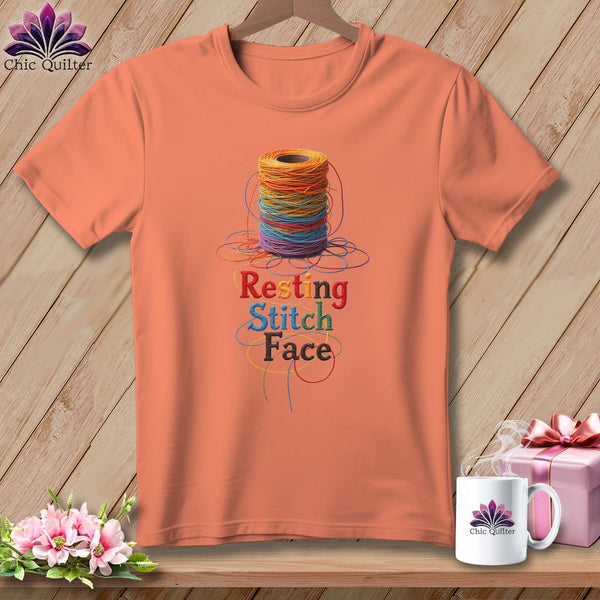MyDesigns Physical Item S / Heather Sunset Twisted - Resting Stitch Face ~ Relaxed Fit Tee