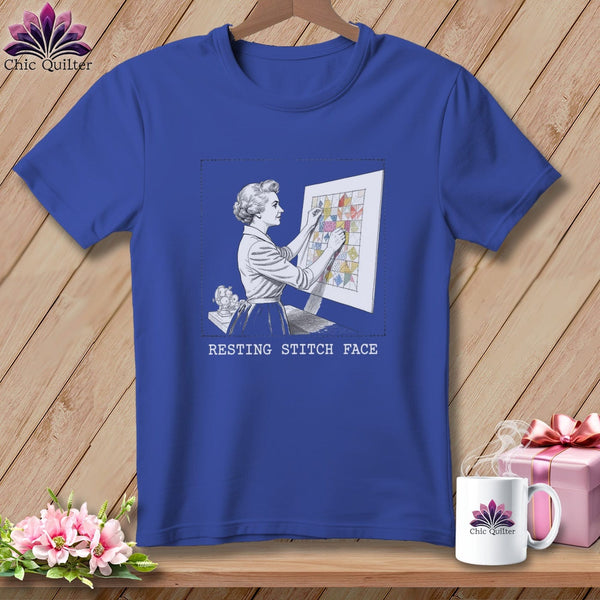 MyDesigns Physical Item S / Heather True Royal El-Seam--Nor Roosevelt - Resting Stitch Face ~ Relaxed Fit Tee
