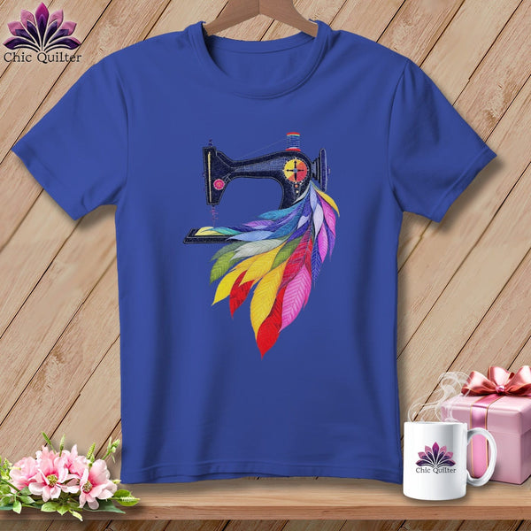 MyDesigns Physical Item S / Heather True Royal Feathered Rainbow ~ Relaxed Fit Tee