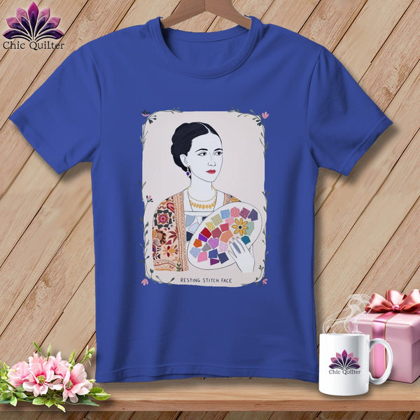 MyDesigns Physical Item S / Heather True Royal Georgia O-Sew - Resting Stitch Face ~ Relaxed Fit Tee