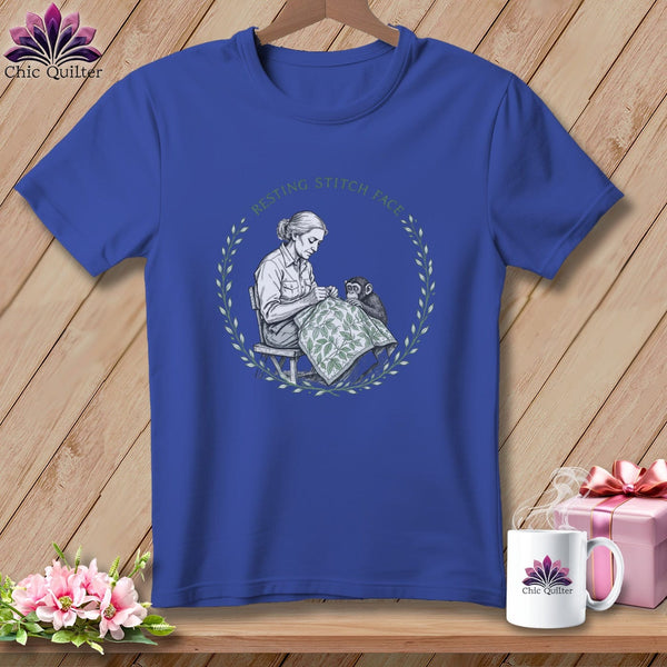 MyDesigns Physical Item S / Heather True Royal Jane Good-stitch - Resting Stitch Face ~ Relaxed Fit Tee