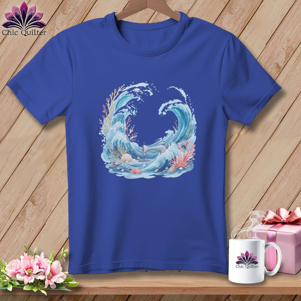 MyDesigns Physical Item S / Heather True Royal Seaside Sewing ~ Relaxed Fit Tee