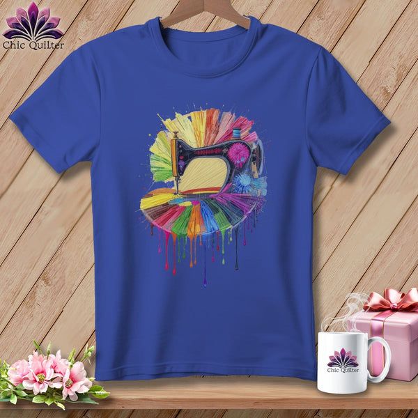 MyDesigns Physical Item S / Heather True Royal Splahsed Stitches ~ Relaxed Fit Tee