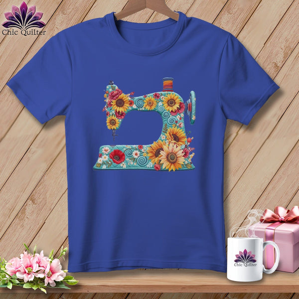 MyDesigns Physical Item S / Heather True Royal Sunflower Sew Dayz ~ Relaxed Fit Tee