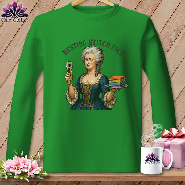 MyDesigns Physical Item S / Irish Green Marie FabCakes-Nette - Resting Stitch Face ~ Long Sleeve Tee