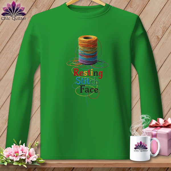 MyDesigns Physical Item S / Irish Green Twisted - Resting Stitch Face ~ Long Sleeve Tee