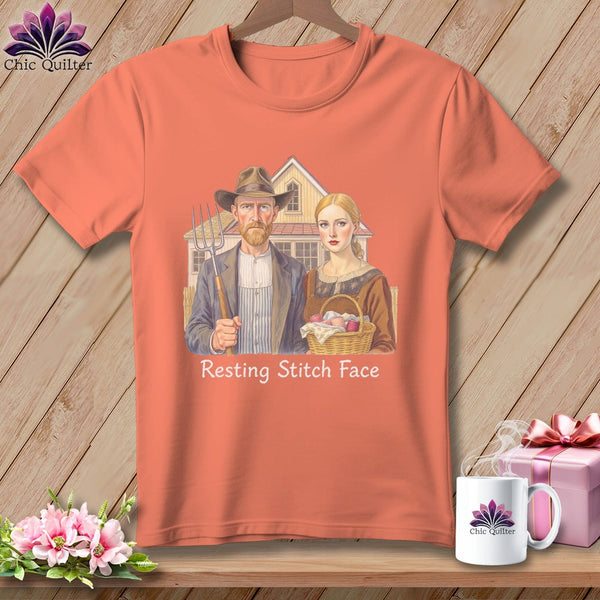 MyDesigns Physical Item S / Melon American Gothic Seamstress - Resting Stitch Face ~ Premium Tee