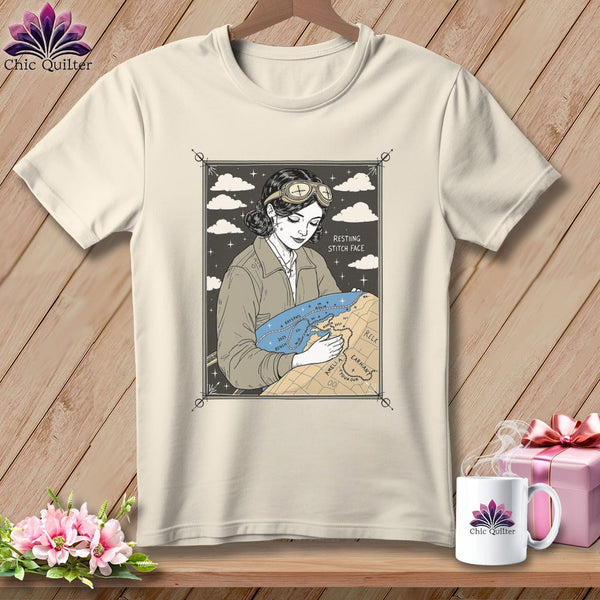MyDesigns Physical Item S / Natural Amelia SewHearts - Resting Stitch Face ~ Relaxed Fit Tee