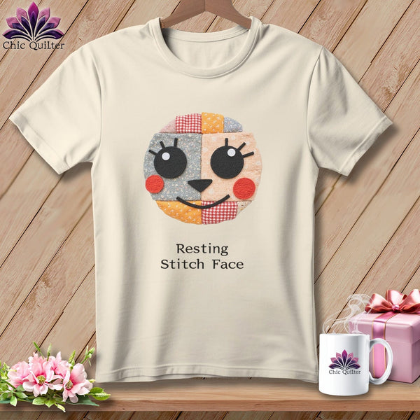 MyDesigns Physical Item S / Natural Cheeky - Resting Stitch Face ~ Relaxed Fit Tee