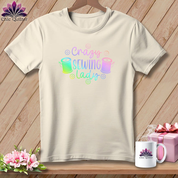 MyDesigns Physical Item S / Natural Crazy sewing lady ~ Relaxed Fit Tee