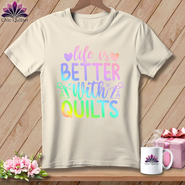 MyDesigns Physical Item S / Natural LIfe is Better with Quilts ~ Relaxed Fit Tee