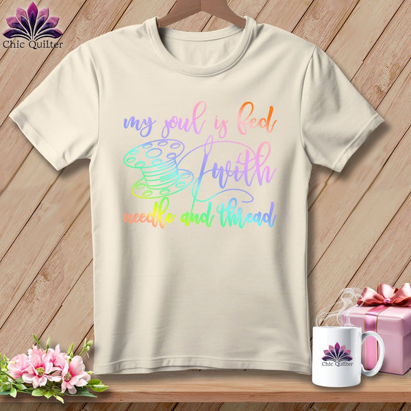 MyDesigns Physical Item S / Natural My soul is fed with a needle and thread ~ Relaxed Fit Tee