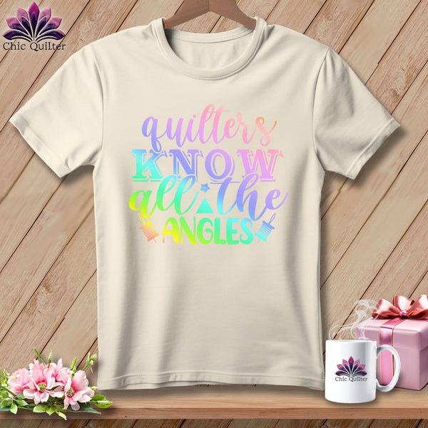 MyDesigns Physical Item S / Natural Quilters Know All the Angles ~ Relaxed Fit Tee