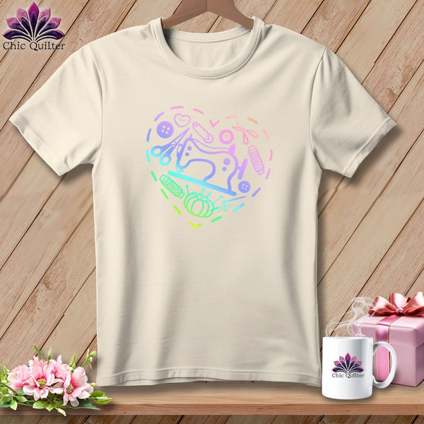 MyDesigns Physical Item S / Natural Quilting Heart ~ Relaxed Fit Tee