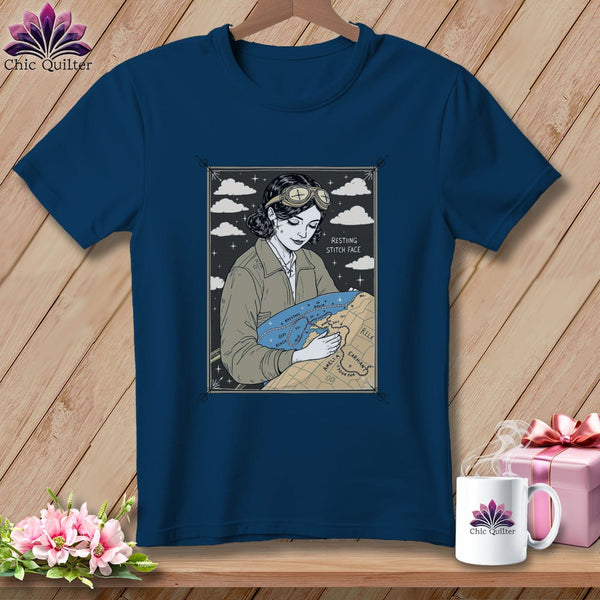 MyDesigns Physical Item S / Navy Amelia SewHearts - Resting Stitch Face ~ Premium Tee