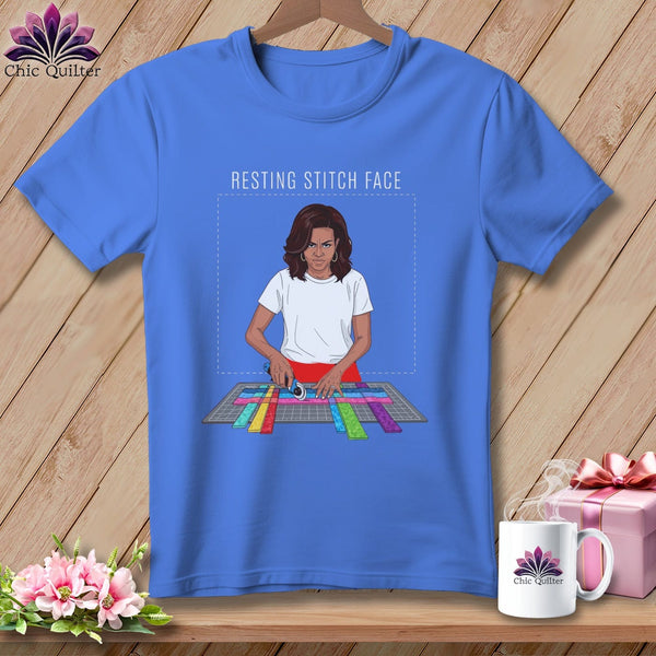 MyDesigns Physical Item S / Periwinkle Mich Sew - Resting Stitch Face ~ Premium Tee
