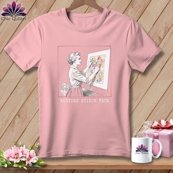 MyDesigns Physical Item S / Pink El-Seam--Nor Roosevelt - Resting Stitch Face ~ Relaxed Fit Tee