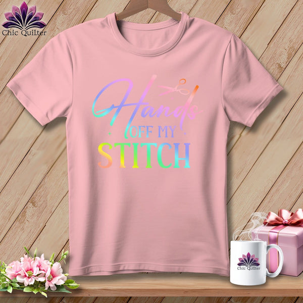 MyDesigns Physical Item S / Pink Hands Off My Stitch ~ Relaxed Fit Tee