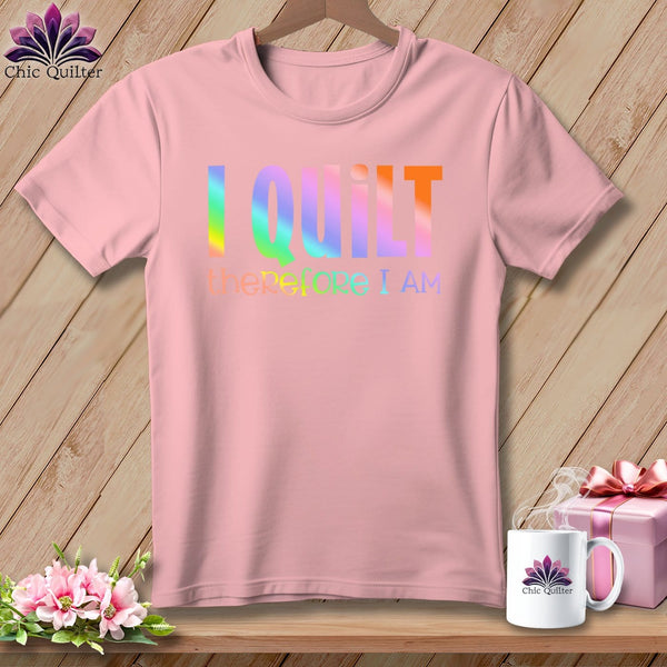 MyDesigns Physical Item S / Pink I Quilt Therefore I Am ~ Relaxed Fit Tee
