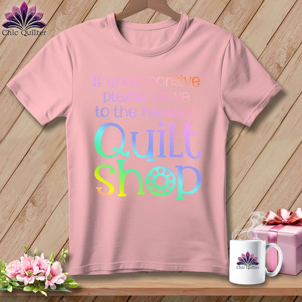 MyDesigns Physical Item S / Pink If Unresponsive Please Drive to Nearest Quilt Shop ~ Relaxed Fit Tee