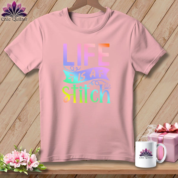 MyDesigns Physical Item S / Pink Life is a stitch ~ Relaxed Fit Tee