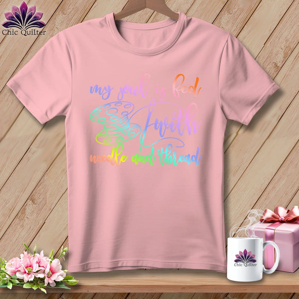 MyDesigns Physical Item S / Pink My soul is fed with a needle and thread ~ Relaxed Fit Tee