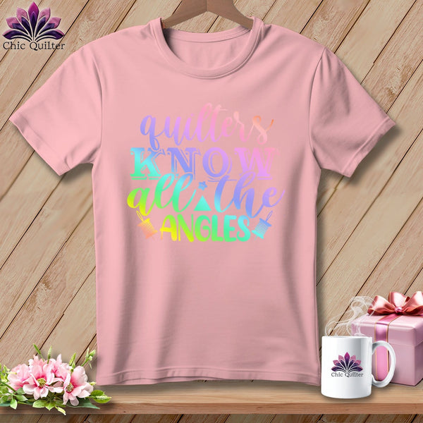MyDesigns Physical Item S / Pink Quilters Know All the Angles ~ Relaxed Fit Tee