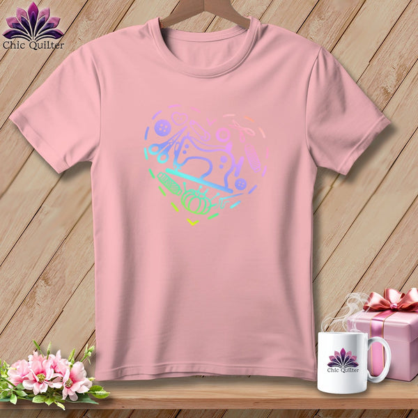 MyDesigns Physical Item S / Pink Quilting Heart ~ Relaxed Fit Tee