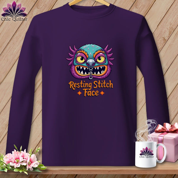 MyDesigns Physical Item S / Purple Snipzilla - Resting Stitch Face ~ Long Sleeve Tee