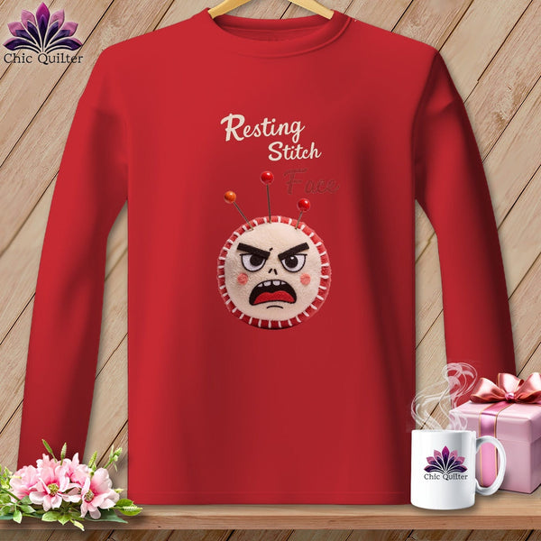 MyDesigns Physical Item S / Red Back Off Bucco - Resting Stitch Face ~ Long Sleeve Tee