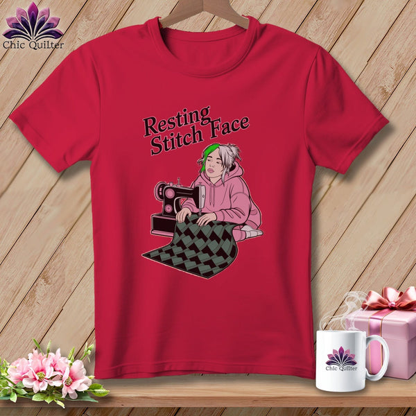 MyDesigns Physical Item S / Red Bias Billie - Resting Stitch Face ~ Premium Tee