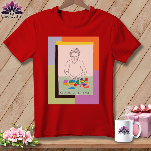 MyDesigns Physical Item S / Red Sew-Nia Delaunay - Resting Stitch Face ~ Relaxed Fit Tee