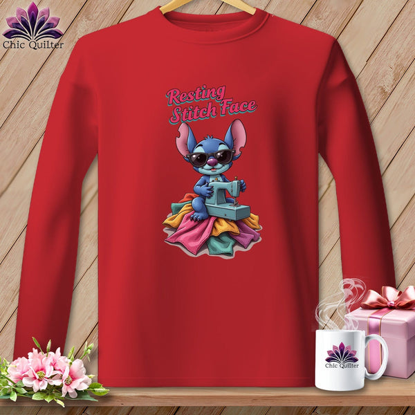 MyDesigns Physical Item S / Red Snither Stitcher - Resting Stitch Face ~ Long Sleeve Tee