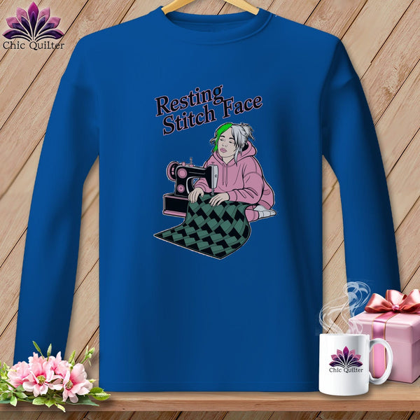 MyDesigns Physical Item S / Royal Bias Billie - Resting Stitch Face ~ Long Sleeve Tee