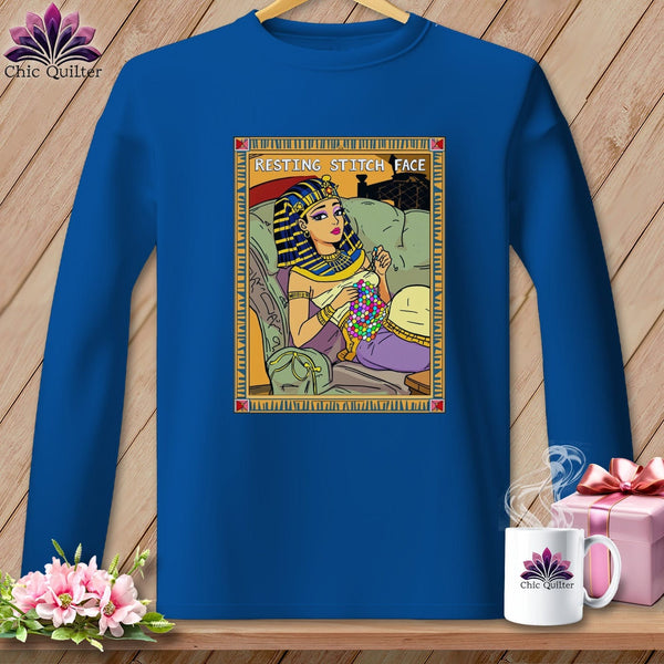 MyDesigns Physical Item S / Royal Cleo Patch Ra - Resting Stitch Face ~ Long Sleeve Tee