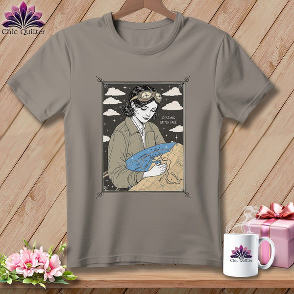 MyDesigns Physical Item S / Sandstone Amelia SewHearts - Resting Stitch Face ~ Premium Tee