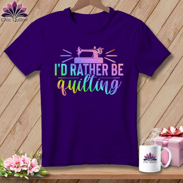 MyDesigns Physical Item S / Team Purple I'd Rather be Quilting ~ Relaxed Fit Tee