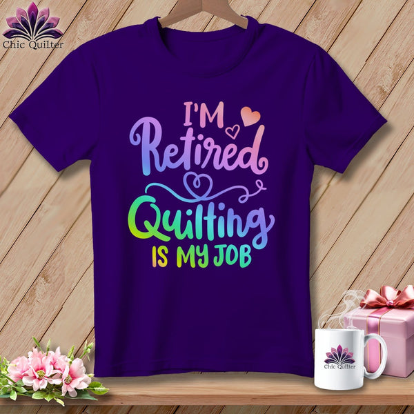 MyDesigns Physical Item S / Team Purple I'm Retired Quilting is My ~ Relaxed Fit Tee