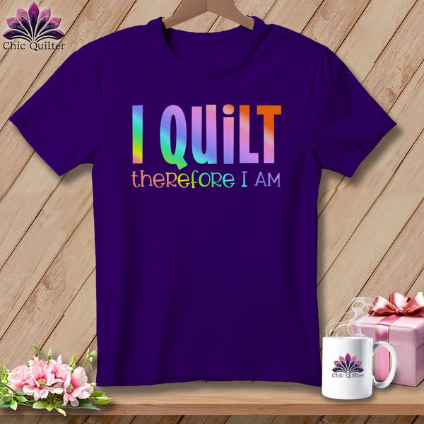 MyDesigns Physical Item S / Team Purple I Quilt Therefore I Am ~ Relaxed Fit Tee